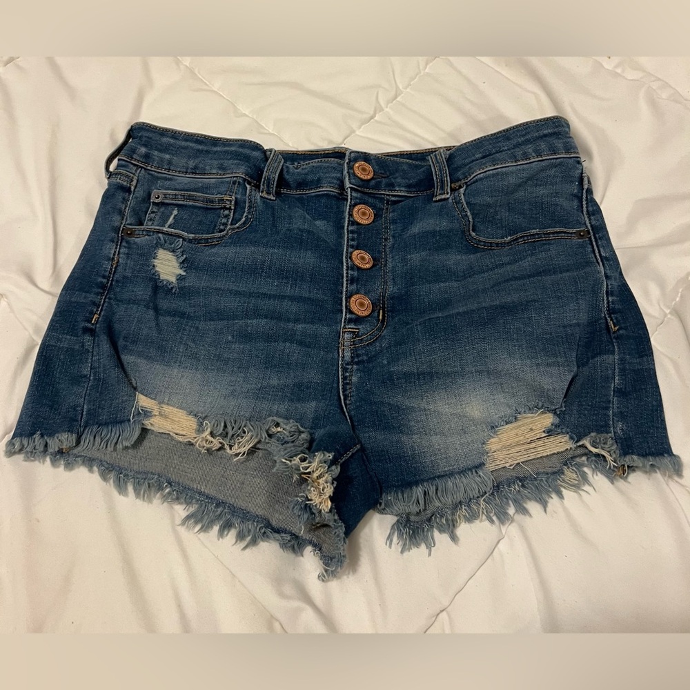 American Eagle Super Stretch Hi-Rise Shortie Jean Shorts - Size 12
